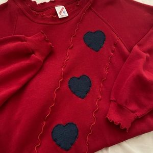 vintage 1980s jerzees heart sweatshirt